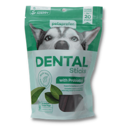 PetsPrefer® Dental Sticks with Probiotics PetsPrefer, pets, prefer, Dental, Sticks, teeth, gums, immune, system, Probiotics Soft, Chews, every, day, 30, support, joint, calm, digestive, health, care, vet, med, skin, immunity, antioxidant, vitality, ADEPPT, shell, fish, turmeric, potassium, vitamin, a, d, d3, b, e, Enzymes, Probiotics, dog, canine, pet, supply, vitamin, supplement, food, treat, balance, krill, meal