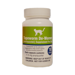 Tapeworm De-Wormer for Cats Tapeworm, De-Wormer, feline, cat, RXJ, capstar, wormer, kitt, deworm, OTC, tapeworm, tab, Dipylidium, caninum, Taenia, pisiformis, praziquantel, capshield, health, care, vet, med, topical, supplement, remove, aid, treat, heal, supply, supplies, animal, product